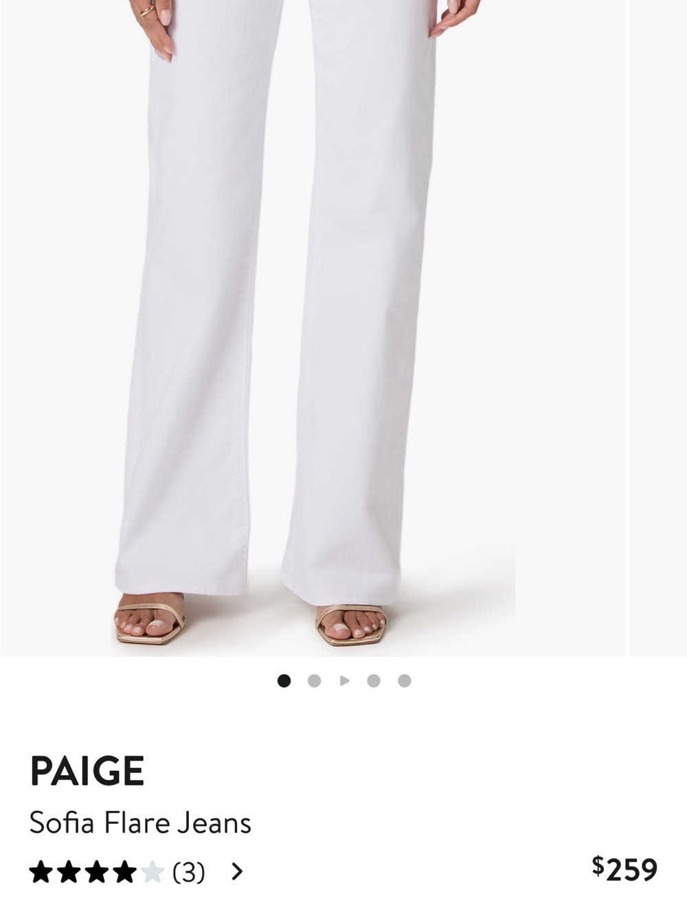 PAIGE Sofia White Wide-Leg Flare Denim Jeans - Picture 6 of 6